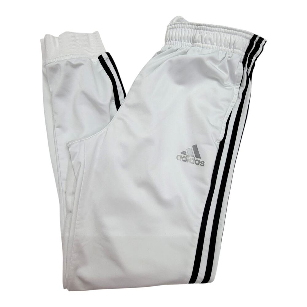 Adidas Mens Medium White Black 3-Stripe Tricot Jogger Track Pants Sweatpants